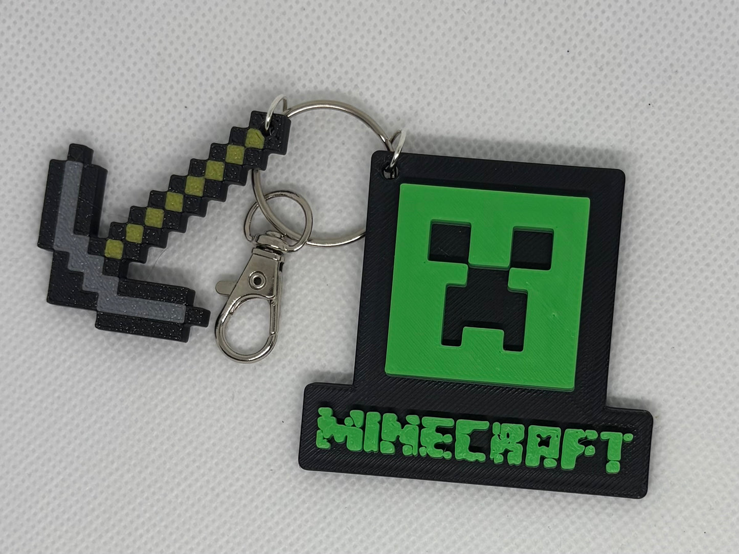 Minecraft Green Ender Silver Keychains