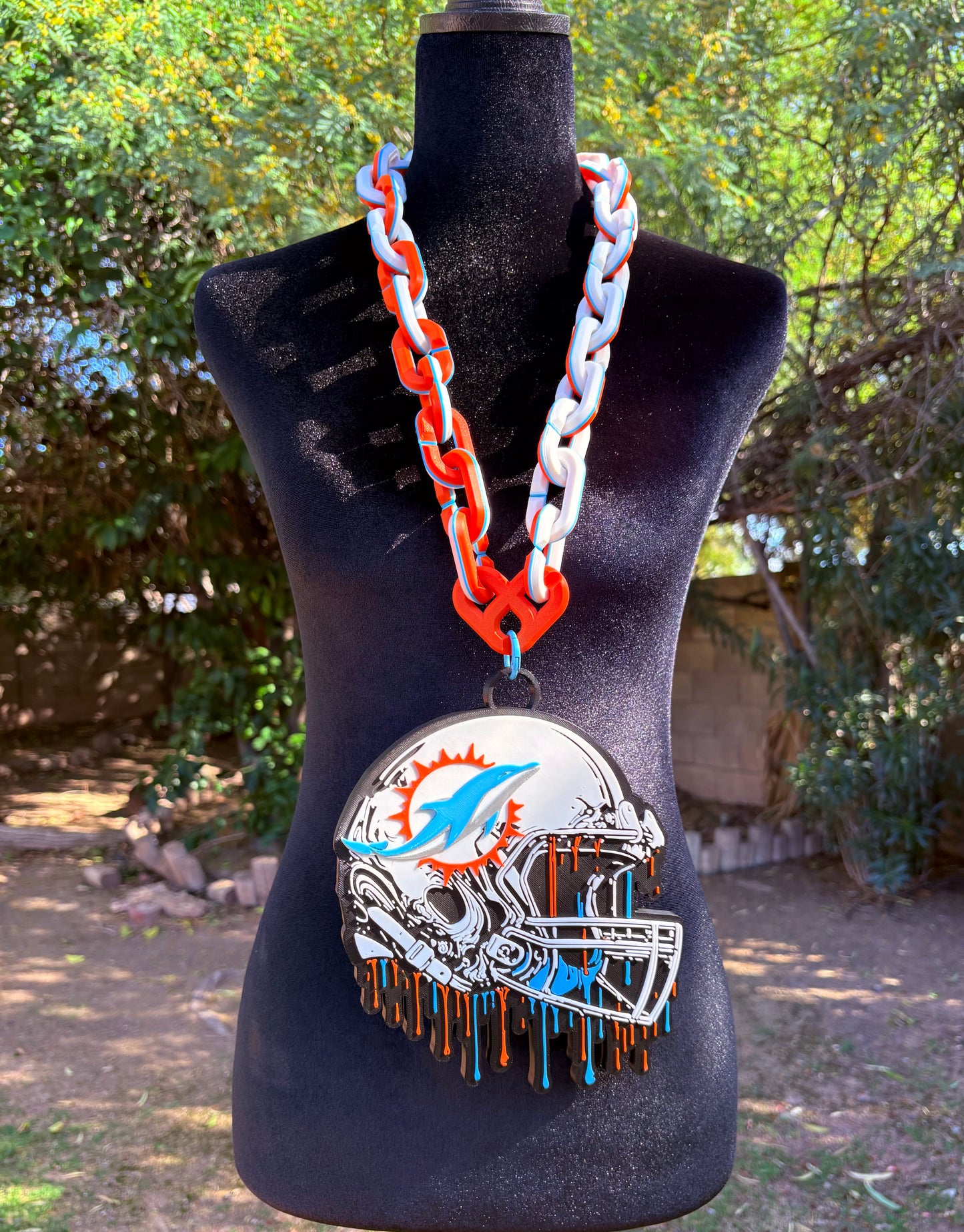 Miami Dolphins Dripping Helmet Hype Chain