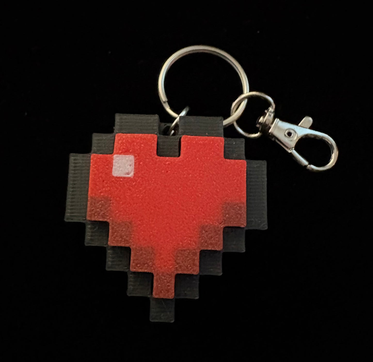 Minecraft Pixel Heart Fidget Clicker Keychain