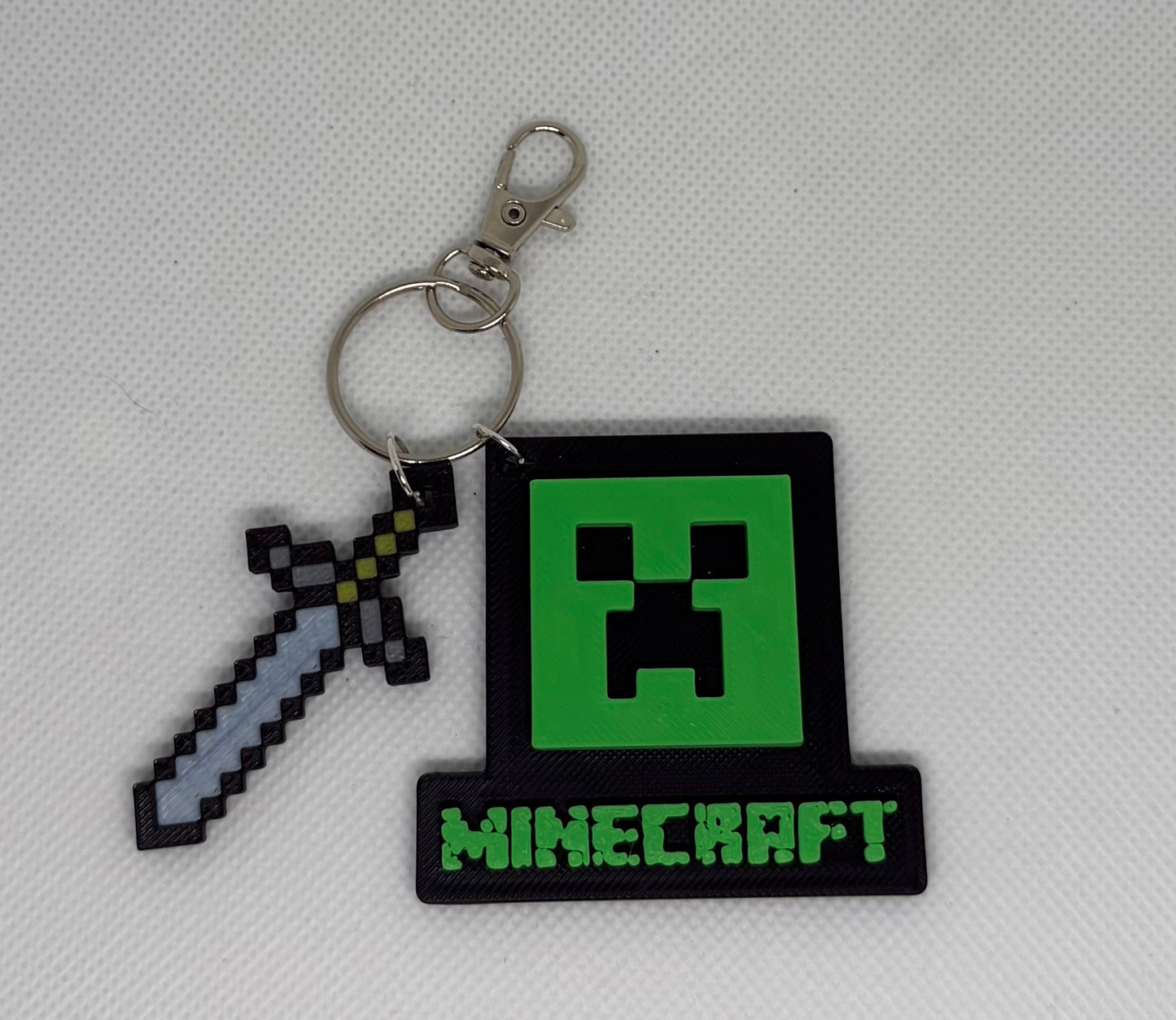 Minecraft Green Ender Silver Keychains