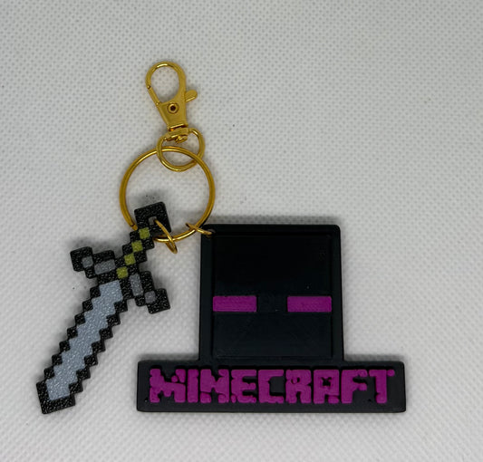 Minecraft Pink Ender Gold Keychains