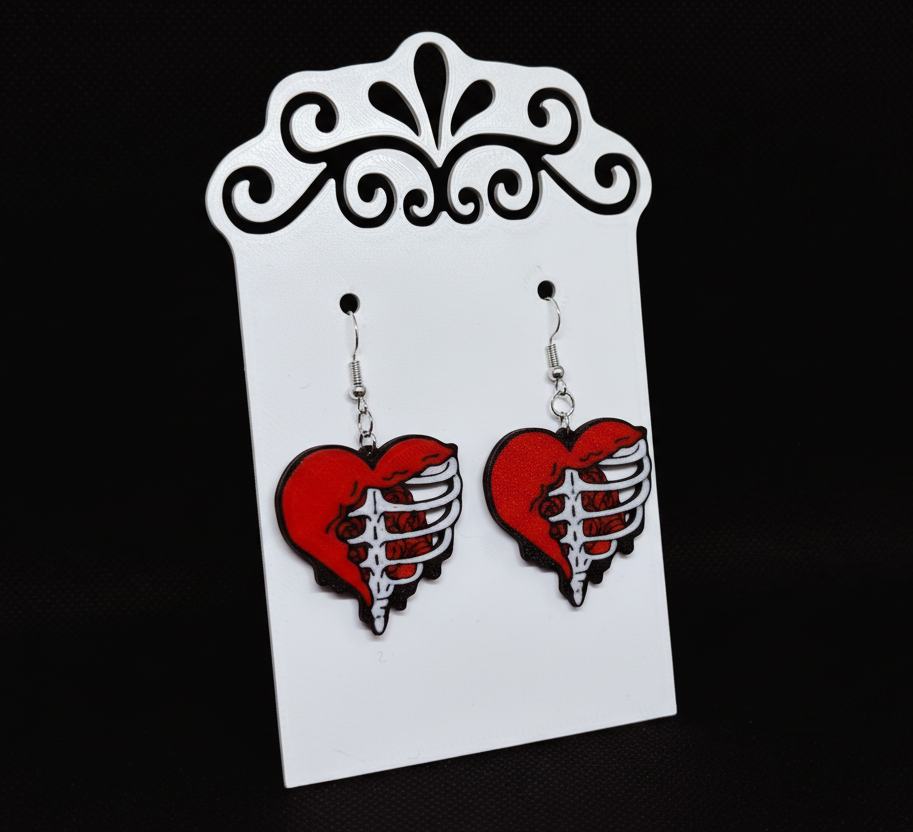 Ripped Heart & Exposed Ribs Earrings