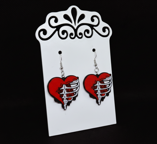 Ripped Heart & Exposed Ribs Earrings
