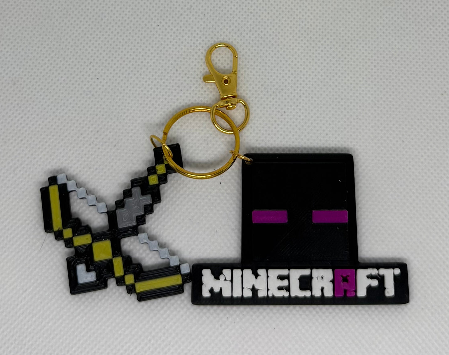 Minecraft Pink Ender Gold Keychains