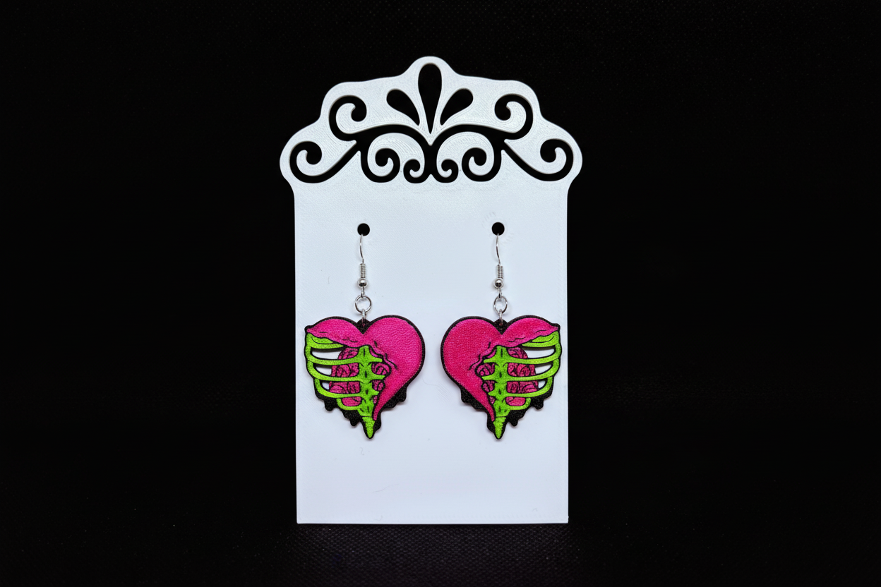 Ripped Heart & Exposed Ribs Earrings