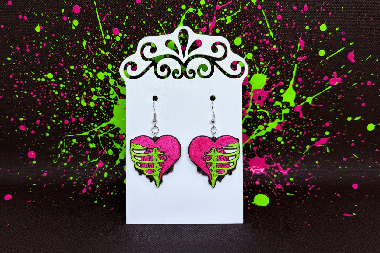 Ripped Heart & Exposed Ribs Earrings