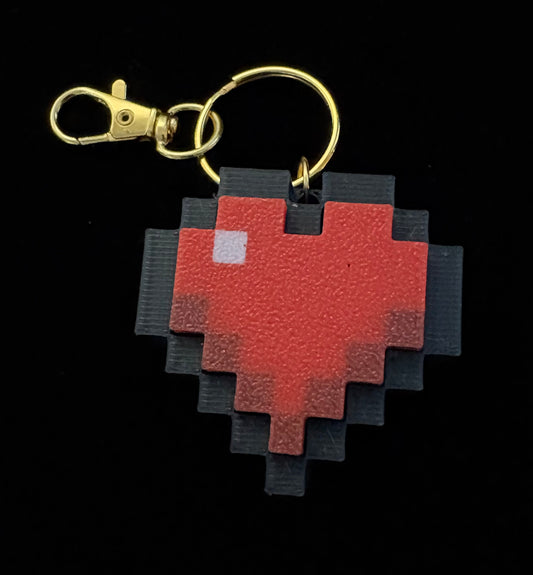 Minecraft Pixel Heart Fidget Clicker Keychain