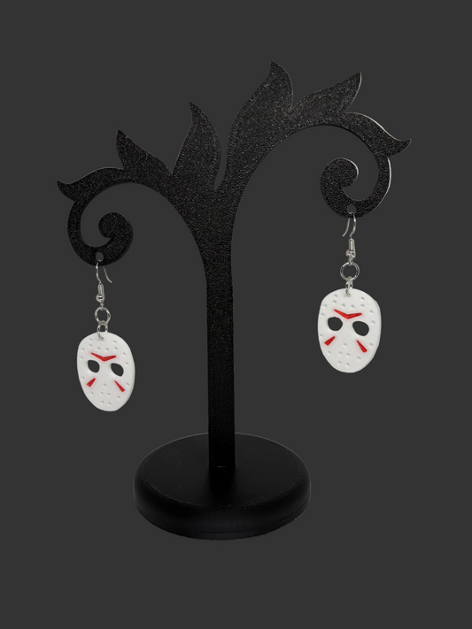 Jason Inspired Hockey Mask Earrings