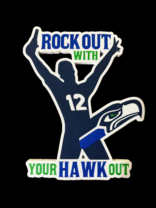 Seattle Seahawks Hawk Out Shelf Display 7” x 6.5” x 0.25”